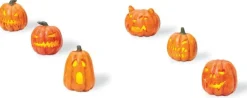 Hv, Lit Jack-O-Lanterns (Set Of 6), 810798, Halloween Village