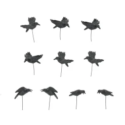 Hv, Set Of 10 Halloween Crows, 6010451, Halloween Accessories
