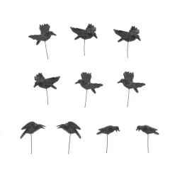 Hv, Set Of 10 Halloween Crows, 6010451, Halloween Accessories