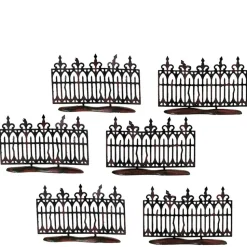 Hv, Spooky Wrought Iron Fence Set/6,, 56.52982, Halloween Village