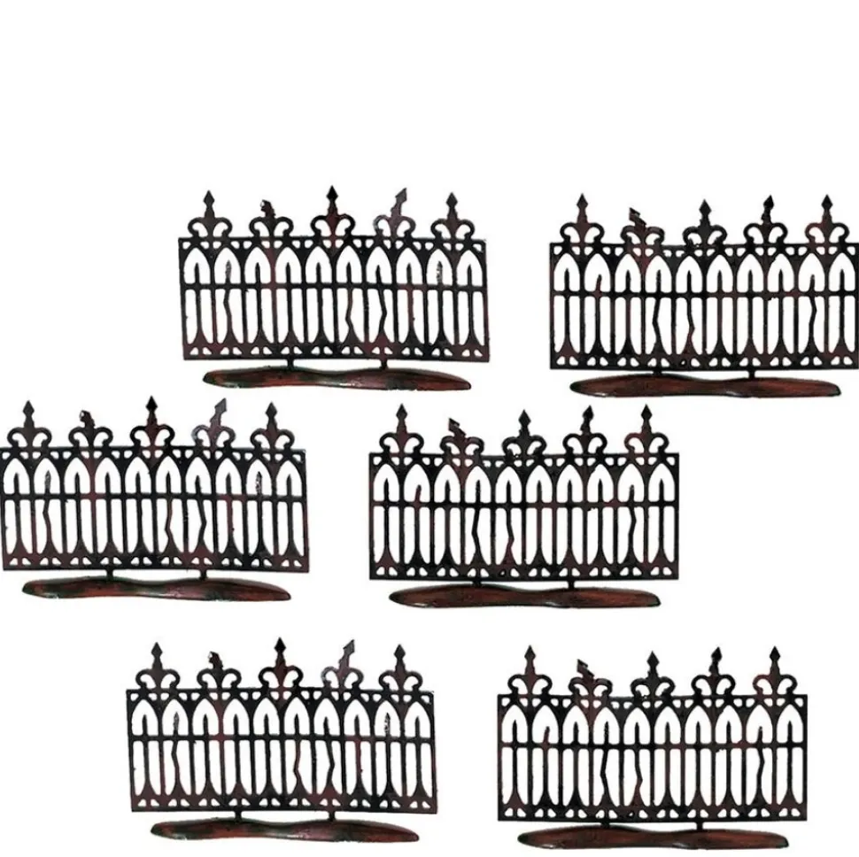 Hv, Spooky Wrought Iron Fence Set/6,, 56.52982, Halloween Village