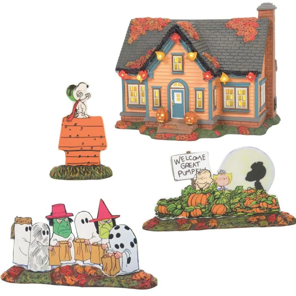 Hv, Trick Or Treat Lane Peanuts, 6007640, Halloween Village
