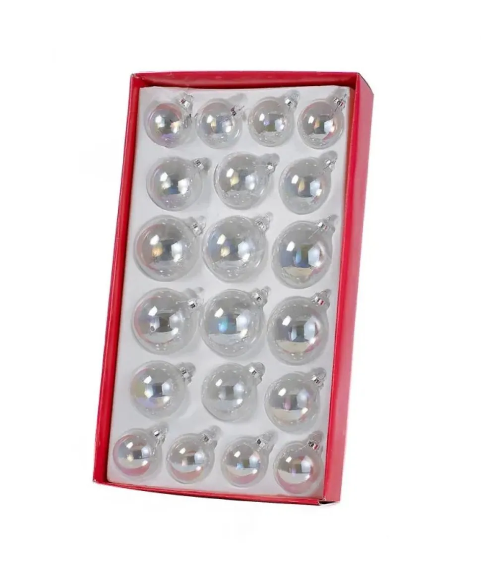 Iridescent Glass Ball Ornaments, 20-Piece Box Set, J0316, Kurt Adler