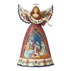 Jim Shore, Nativity Angel W/Peace Banner, 6006649, Heartwood Creek
