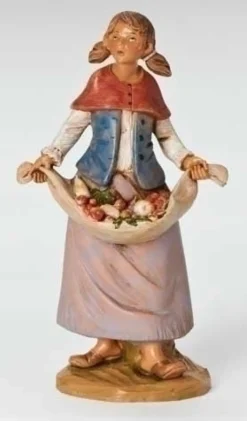 Keturah Girl With Fruits, 7.5", Fontanini, 52821