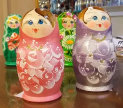 Matryoshka Nesting Dolls In Pink Or Lavender