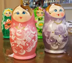 Matryoshka Nesting Dolls In Pink Or Lavender