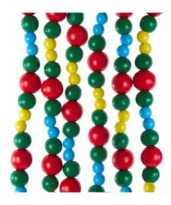 Multicolor Wooden Bead Garland 6', C5947, Kurt Adler