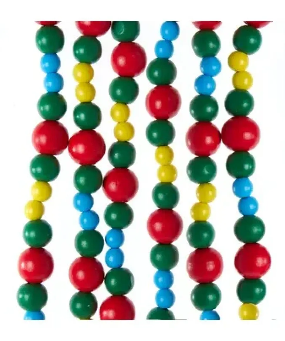 Multicolor Wooden Bead Garland 6', C5947, Kurt Adler
