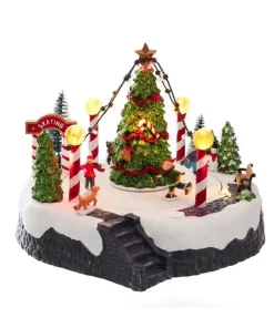 Musical Led Lighted Ice Rink With Trees Tabletop Battery Operated, C5624, Kurt Adler