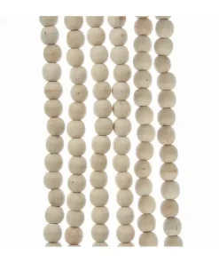 Natural Wood Beaded Garland 9', C5881, Kurt Adler