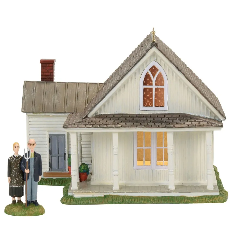 Nev, American Gothic, Set Of 2, New England Village, 4056684