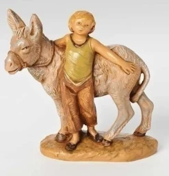 Nisan, Young Boy W/Donkey 5", Fontanini, 54064