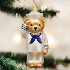 Owc Navy Bear Ornament, 12404