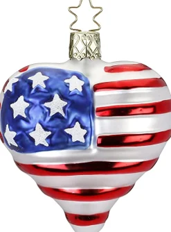 Patriotic Heart, Forever United, Red White Blue, 10231S018, Inge-Glas