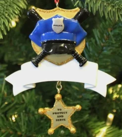 Police Officer Ornament For Personalization