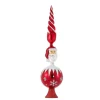 Red Santa Un-Lit Glass Treetop, Gg0676, Kurt Adler