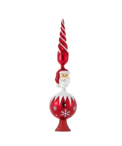 Red Santa Un-Lit Glass Treetop, Gg0676, Kurt Adler