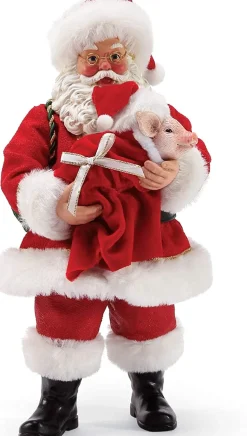 Santa And His Pets Pig In A Blanket, 6003437, Possible Dreams