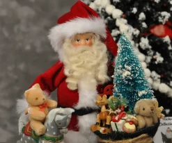 Santa Claus With Sack And Rocking Horse