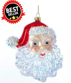 Santa Head Glass Ornament, T2290