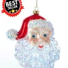 Santa Head Glass Ornament, T2290
