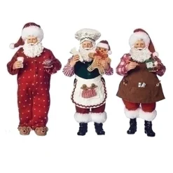 Santa In Charming Traditional Outfits , 3 Asst, 133848, Roman