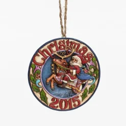 Santa Reindeer Ornament, Dated 2015