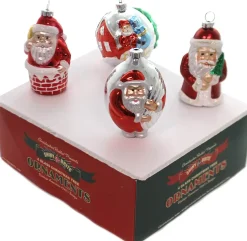 Shiny Brite, Hs Santa Figures Glass, Holiday Splendor, 4027719