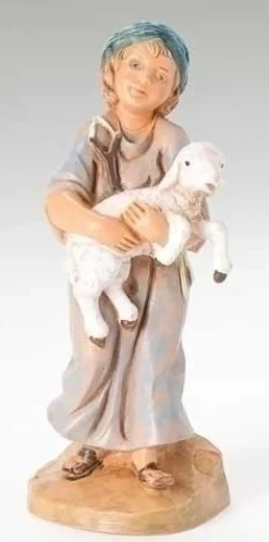 Silas Boy Holding Sheep 5", Fontanini, 57521