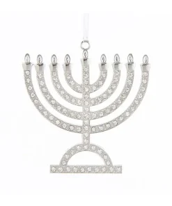 Silver Menorah Ornament, E0525, Kurt Adler