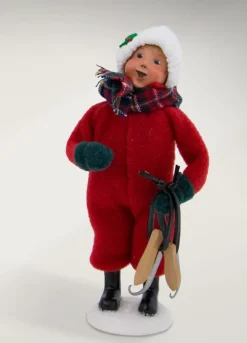 Snow Day Kid With Skates, Byers Choice, 1949B