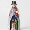 Snowman With Holy Family Scene