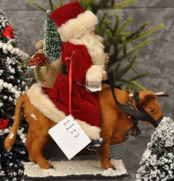 St Nick On Cow By Elaine Roesle