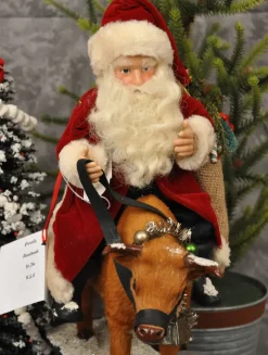 St Nick On Cow By Elaine Roesle