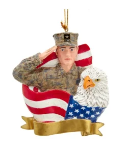 U.S. Army®, Soldier, Flag, Eagle Ornament For Personalization, Am2201, Kurt Adler