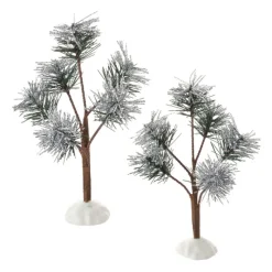 Va, Silver Sparkle Pines, Set Of 2, 4051956, Department 56