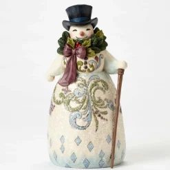 Victorian Snowman With Wreath