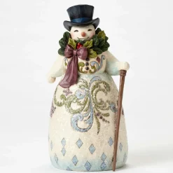 Victorian Snowman With Wreath