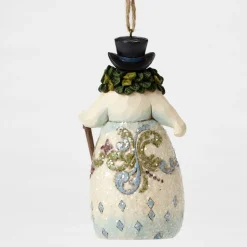 Victorian Snowman W/Wreath Ornament