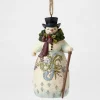 Victorian Snowman W/Wreath Ornament