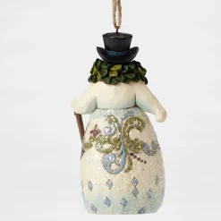 Victorian Snowman W/Wreath Ornament