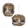 Winter Woods Santa Frame Ornaments, C7662
