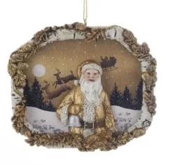 Winter Woods Santa Frame Ornaments, C7662