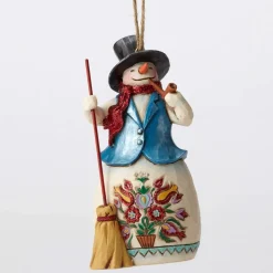 Wonderland Snowman/Broom Ornament