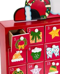 Wooden Santa Advent Calendar With Drawers, D3264, Kurt Adler