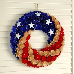 Woodshave Round Independence Wreath, Mtx20943