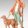 Zachariah Villager W/Dog, 5", Fontanini, 52582